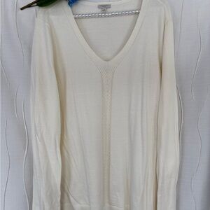 Talbots Cream V-Neck Sweater